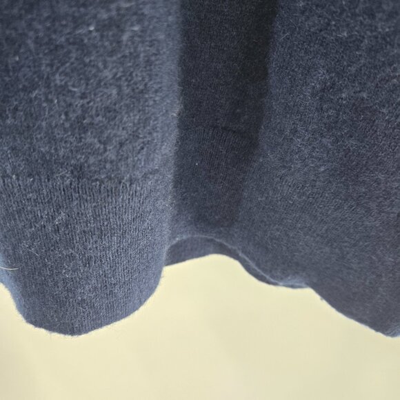 Quince Navy Blue 100% Mongolian Cashmere V-Neck Large - Picture 4 of 9